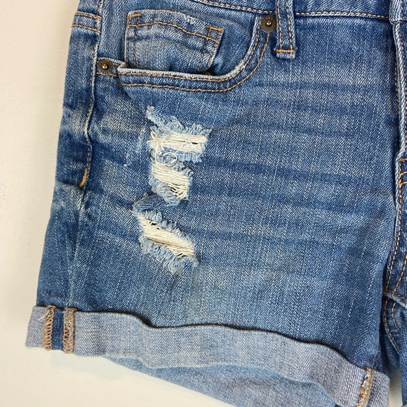 Aeropostale MIDI Jean Shorts women’s size 2 Distressed - Picture 3 of 8